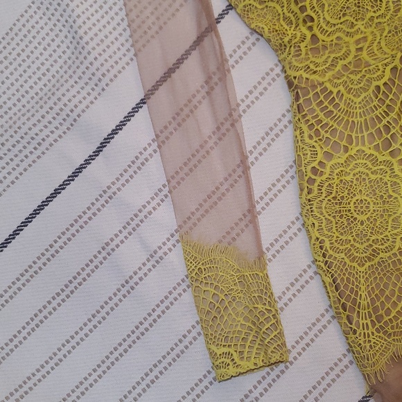 For Love & Lemons Chartreuse yellow lace dress - Picture 4 of 9